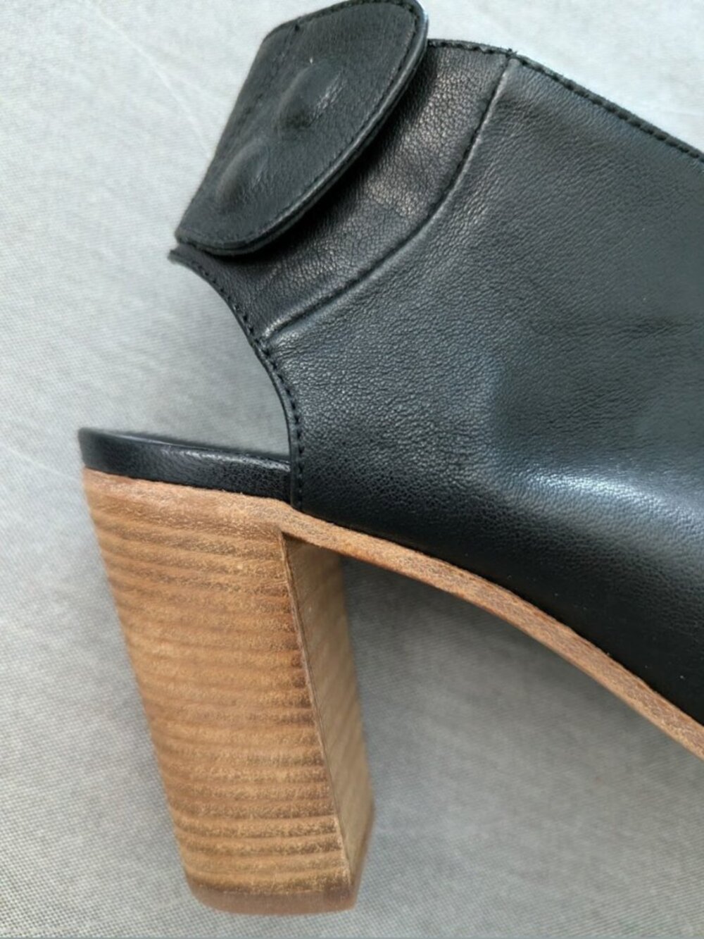 Italian Leather Peep Toe Sandals High Heel Size 39 - Picture 4 of 15